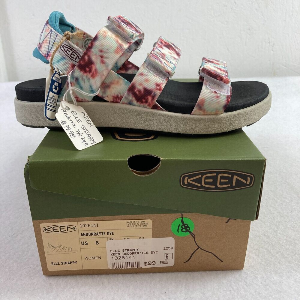 Keen Elle‎ Strappy Sandals Women's 6 Andorra Tie Dye Backstrap Casual Travel